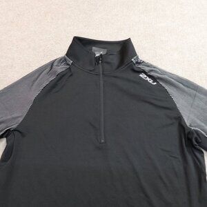2XU Shirt 2XL Black Long Sleeve Raglan 1/4 Zip